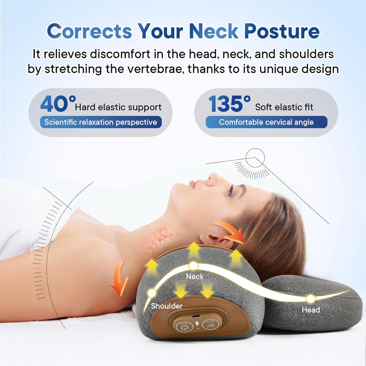 Vibrating, Heated, And Traction Neck Massage Pillow